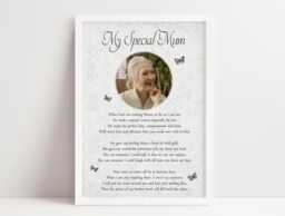Personalised Mum Memorial Bereavement Print Gift Photo Poem Unframed Mothers Day Sympathy Loss - thumbnail 1