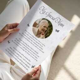 Personalised Mum Memorial Bereavement Print Gift Photo Poem Unframed Mothers Day Sympathy Loss - thumbnail 3