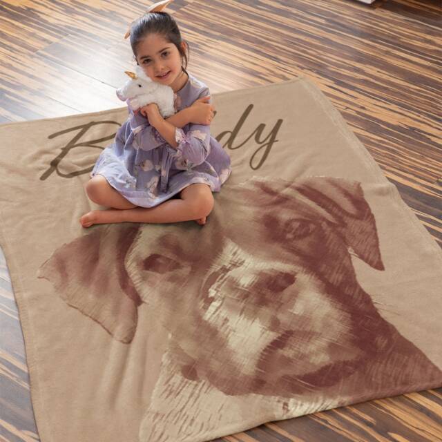 Custom Pet Blanket Using Photo Name Dog Personalized Blankets