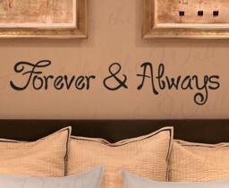 Forever & Always Love Bedroom Family Marriage Wedding Quote Sticker Graphic Decoration Art Decor Vinyl Large Wall Lettering Decal L06 - thumbnail 1