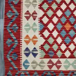 Multicolour Rug, Handmade Artisan Afghan Turkish Scandinavian Navajo Bohemian Flatweave Wool Kilim 154x105 cm - thumbnail 4