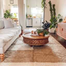 Beige White Geometric Moroccan Rug - Living Room Area Rugs Large Decor Shag Hand Tufted Berber Carpet - thumbnail 3