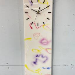 Modern Abstract Resin Wall Clock, Contemporary Colourful Rectangular Clock - thumbnail 4