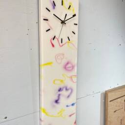 Modern Abstract Resin Wall Clock, Contemporary Colourful Rectangular Clock - thumbnail 2