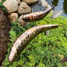 Koi Fish Bronze Sculpture Garden Art Handmade Welded Metal Art Patina Outdoor Garden Decor - thumbnail 2