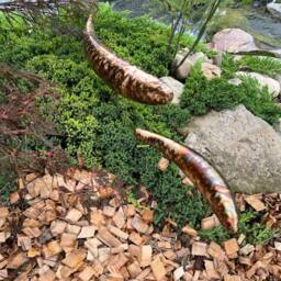 Koi Fish Bronze Sculpture Garden Art Handmade Welded Metal Art Patina Outdoor Garden Decor - thumbnail 3