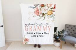 Gift From Kids, Grandma Quote, Custom Quote Blanket, Personalized Christmas Birthday Present For Mom, Mom - thumbnail 1