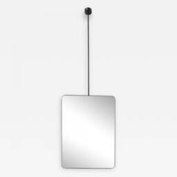 Quadris Ceiling Suspended Rectangular Mirror With Contemporary Matte Black Frame - thumbnail 2