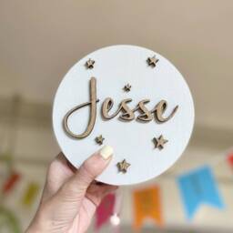 Raised Name Musical Wall Hanging - Pull String Music Box New Baby Or Christening Gift Worldwide Shipping - thumbnail 2