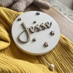 Raised Name Musical Wall Hanging - Pull String Music Box New Baby Or Christening Gift Worldwide Shipping