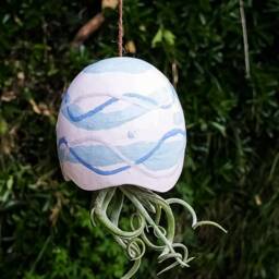 Handmade Ceramic Hanger Planter, Air Plant Pot Cover Boho Decor, Lover Gift - thumbnail 2