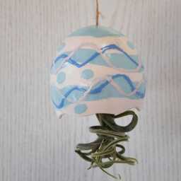 Handmade Ceramic Hanger Planter, Air Plant Pot Cover Boho Decor, Lover Gift - thumbnail 3