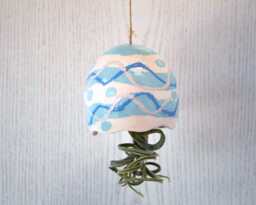 Handmade Ceramic Hanger Planter, Air Plant Pot Cover Boho Decor, Lover Gift - thumbnail 1
