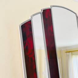 Art Deco Fan Mirror - Autumn Red - thumbnail 4