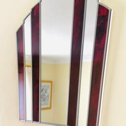 Art Deco Fan Mirror - Autumn Red - thumbnail 3