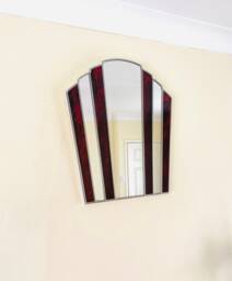 Art Deco Fan Mirror - Autumn Red - thumbnail 1