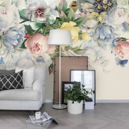 3D Rose Floral Wallpaper Mural, Peel & Stick, Removable Wall Decor - thumbnail 3