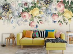 3D Rose Floral Wallpaper Mural, Peel & Stick, Removable Wall Decor - thumbnail 1