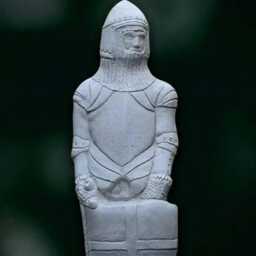 Stone Medieval Soldier Statue Concrete Warrior Sculpture Outdoor Guardian Ornament Guardian Knight Decoration Soldier Lover Gift - thumbnail 2