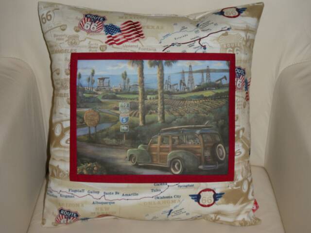 Cushion Cover, Get Your Kicks On Route 66, America, World Traveler - image 1