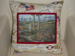 Cushion Cover, Get Your Kicks On Route 66, America, World Traveler - thumbnail 1