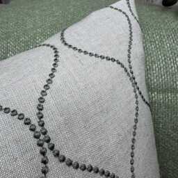Elegant Ogee Embroidered Cushion Cover Green Beige John Lewis Ellewood Knot Fabric Throw Pillow Cover - Double Sided - thumbnail 2
