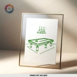 Minimal Green Snooker Prints - Set Of 3 Posters - Line Art Design 8 Ball Pool Decor Billiards Wall Gifts Game Room - thumbnail 3