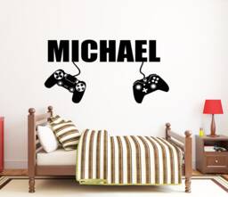 Gamer Wall Decal Custom Video Game Controller Decor 119Re - thumbnail 1