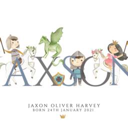 Personalized Fairytale Nursery Print Knight, Princess, Dragon - thumbnail 3