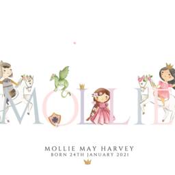 Personalized Fairytale Nursery Print Knight, Princess, Dragon - thumbnail 2
