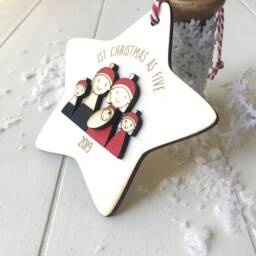 Personalised First Christmas As A Family Of Five - Tree Decoration - thumbnail 2