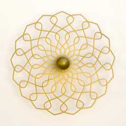 Wall Lamp Silhouette Waves - Wooden Lampshade Shadow Wall Mandala - thumbnail 2