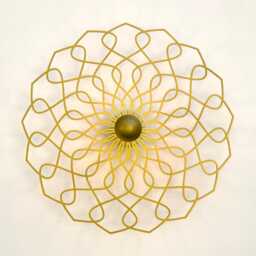 Wall Lamp Silhouette Waves - Wooden Lampshade Shadow Wall Mandala - thumbnail 3