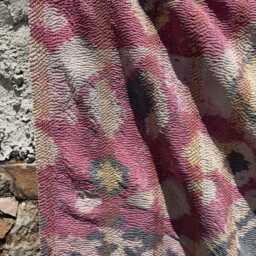 Persian Inspired Digital Print Kantha Quilt Handmade Cotton Bedspread With Traditional Running Stitch Design - thumbnail 3
