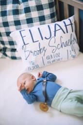 Birth Stat Pillowcase, Crib Stats Nursery Toddler Pillow, Baby Pillow - thumbnail 1