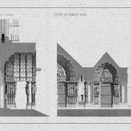 Antique Print Of Chartes Cathedral Architecture Drawings - thumbnail 2