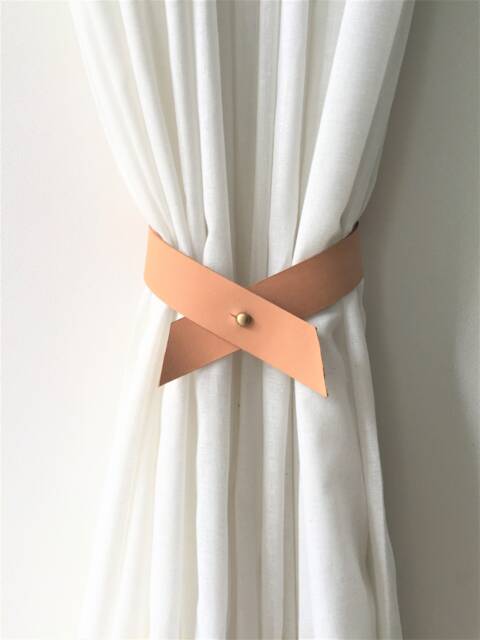 Leather Curtain Tie Back, Minimalist Window Decor - image 1