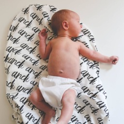Personalized Organic Cotton Baby Blanket - Black & White Name Swaddle - thumbnail 3