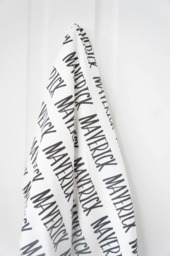 Personalized Organic Cotton Baby Blanket - Black & White Name Swaddle - thumbnail 1