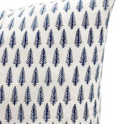 White & Blue Pillow, Neutral Pillow Cover, Indigo Block Printed Modern Farmhouse Summer Decor Pillow, Designer Pillow - thumbnail 2