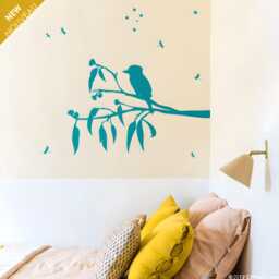Kookaburra Bird Wall Decal Tree Branch, Dragonflies, Southern Cross Stars - thumbnail 2