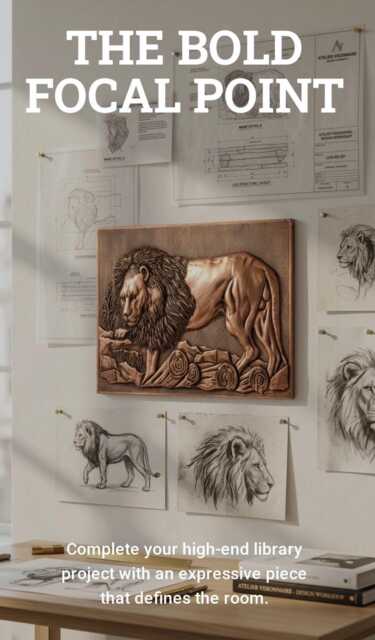 Copper Lion Wall Art - Handmade Chilean Sculpture Home Decor Gift - image 1