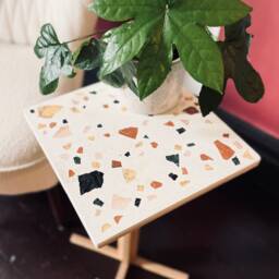 Real Terrazzo End Table - Wild & Birch Plywood Side Modern Occasional Square Post Sofa - thumbnail 2