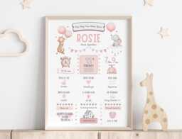 Personalised Day You Were Born Safari Print With Birth Details - Perfect New Baby Girl Or Boy Gift, Christening 1st Birthday Keepsake - thumbnail 1