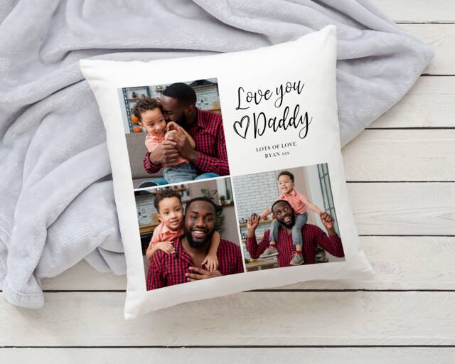 Personalised Dad - Daddy Grandad Grandpa Cushion - Gift Father's Day Photo - image 1
