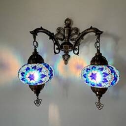 Mosaic Wall Lamp, Wall Light, Wall Sconce, Moroccan Light, Moroccan Lighting, Turkish Light, Moroccan Lamp, Moroccan Pendant, Moroccan Lantern - thumbnail 3