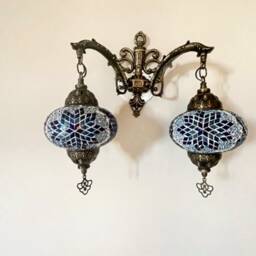 Mosaic Wall Lamp, Wall Light, Wall Sconce, Moroccan Light, Moroccan Lighting, Turkish Light, Moroccan Lamp, Moroccan Pendant, Moroccan Lantern - thumbnail 2