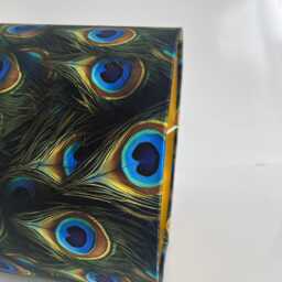 Handmade By Order Luxury Peacock Feathers Print Velvet Drum Lamp Shade Pendant Light All Shapes & Sizes Available On Demand - thumbnail 4