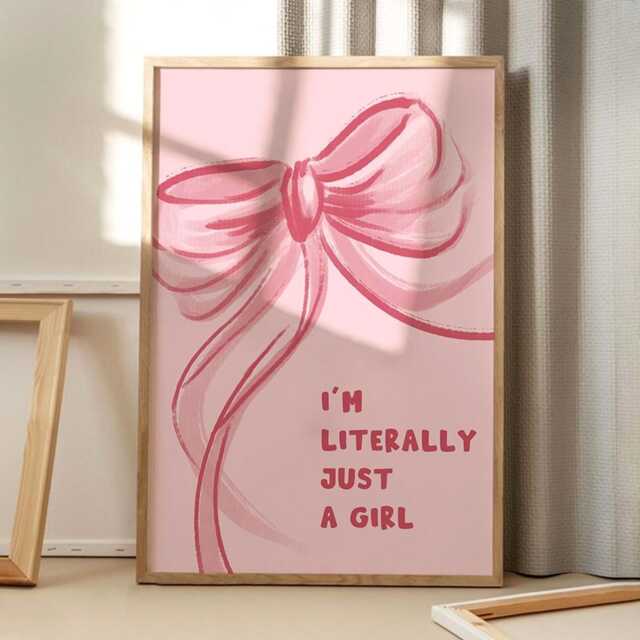 I'm Literally Just A Girl Art Canvas Poster, Trendy Wall Art, Apartment Aesthetic Decor, Retro Home Printed Gift - image 1