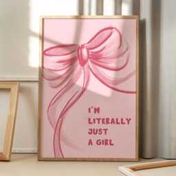 I'm Literally Just A Girl Art Canvas Poster, Trendy Wall Art, Apartment Aesthetic Decor, Retro Home Printed Gift - thumbnail 1